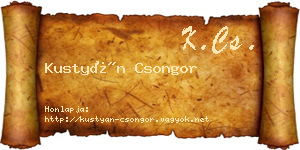 Kustyán Csongor névjegykártya